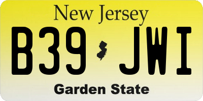 NJ license plate B39JWI