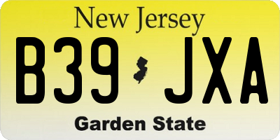 NJ license plate B39JXA