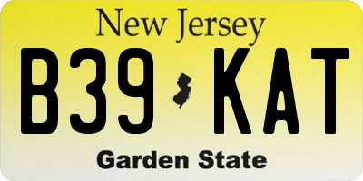 NJ license plate B39KAT