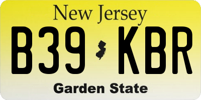 NJ license plate B39KBR
