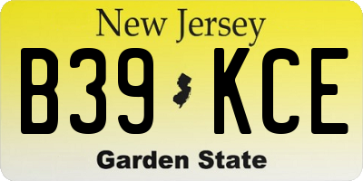NJ license plate B39KCE