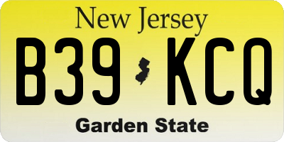 NJ license plate B39KCQ