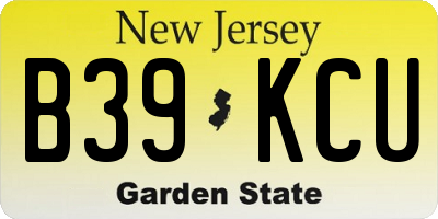 NJ license plate B39KCU