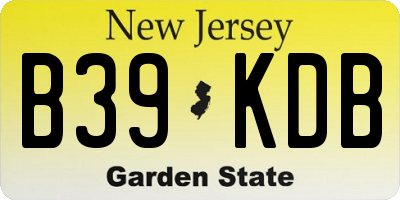 NJ license plate B39KDB