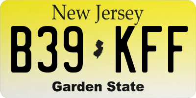 NJ license plate B39KFF