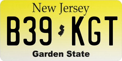 NJ license plate B39KGT