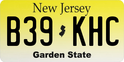 NJ license plate B39KHC