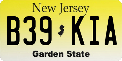 NJ license plate B39KIA
