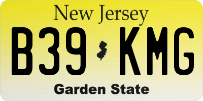 NJ license plate B39KMG