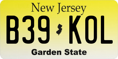 NJ license plate B39KOL