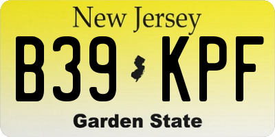 NJ license plate B39KPF
