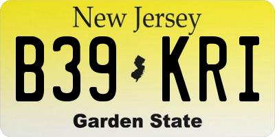 NJ license plate B39KRI