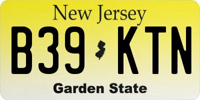 NJ license plate B39KTN