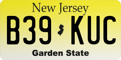 NJ license plate B39KUC