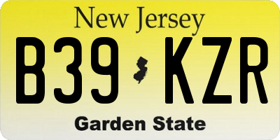 NJ license plate B39KZR