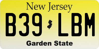 NJ license plate B39LBM