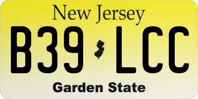 NJ license plate B39LCC