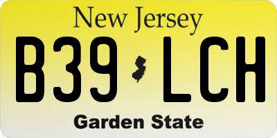 NJ license plate B39LCH