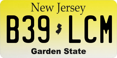 NJ license plate B39LCM