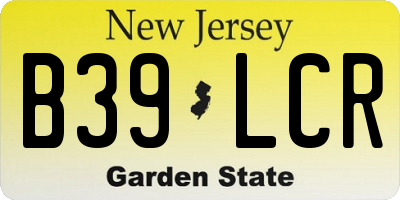 NJ license plate B39LCR