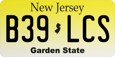 NJ license plate B39LCS