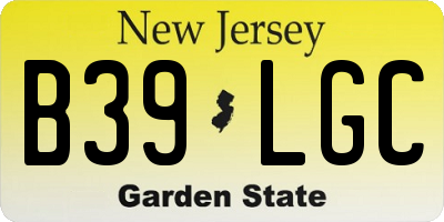 NJ license plate B39LGC
