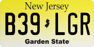NJ license plate B39LGR