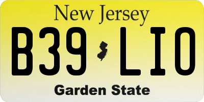NJ license plate B39LIO