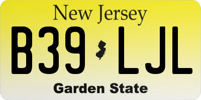 NJ license plate B39LJL