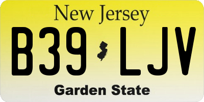 NJ license plate B39LJV