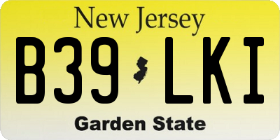 NJ license plate B39LKI