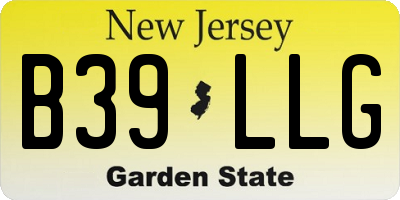 NJ license plate B39LLG