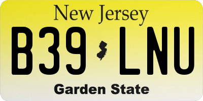 NJ license plate B39LNU