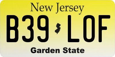 NJ license plate B39LOF