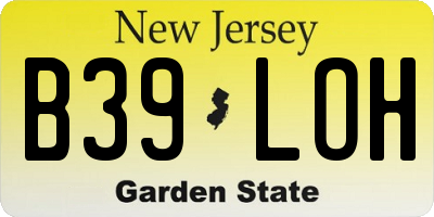 NJ license plate B39LOH