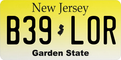 NJ license plate B39LOR