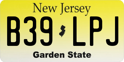 NJ license plate B39LPJ