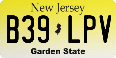 NJ license plate B39LPV