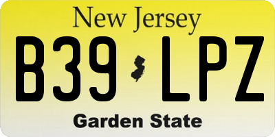 NJ license plate B39LPZ