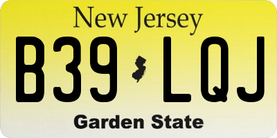 NJ license plate B39LQJ