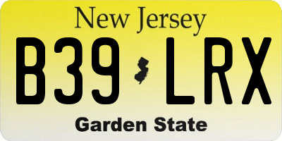 NJ license plate B39LRX