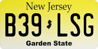 NJ license plate B39LSG