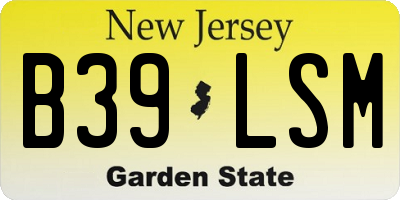 NJ license plate B39LSM