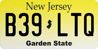 NJ license plate B39LTQ