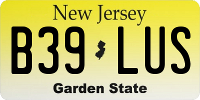 NJ license plate B39LUS