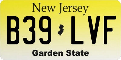 NJ license plate B39LVF