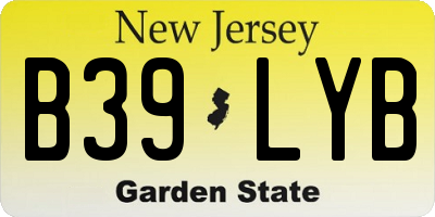 NJ license plate B39LYB