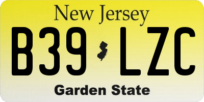 NJ license plate B39LZC