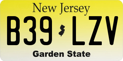 NJ license plate B39LZV