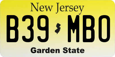 NJ license plate B39MBO